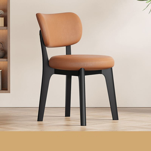 Chaise de salle à manger en bois massif de style nordique italien, dossier crème moderne de luxe léger pour la maison, salle à manger et salon L016 - Product Image 3