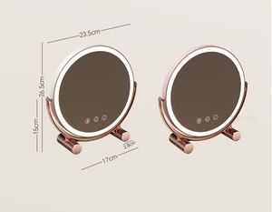 Gương tròn trang điểm gương lớn Máy tính để bàn LED sinh viên ký túc xá phòng ngủ bàn trang điểm desktopfill ánh sáng gương tròn không có đánh giá - Product Image 6