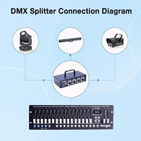 Répartiteur DMX512 LED 4 canaux Pknight DMX S4M, corps en cuivre, blanc neutre 4100K, 1 entrée/4 sorties optiquement isolées, pour éclairage mural de truss
