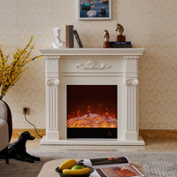 Cheminée électrique d'intérieur de style français 1,2/1,5/1,8 m en marbre, autoportante, avec flamme simulée, chauffage et meuble décoratif pour salon