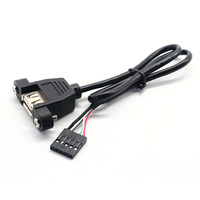 Câble de données USB 2.0 OEM avec connecteur femelle A vers USB 5 broches 2,54 mm à visser pour montage sur panneau, pour ordinateur et appareil photo