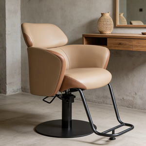 Silla de Barbero de Lujo Hidráulica con Marco Dorado, Silla de Estilismo Profesional para Peluquería - Product Image 1