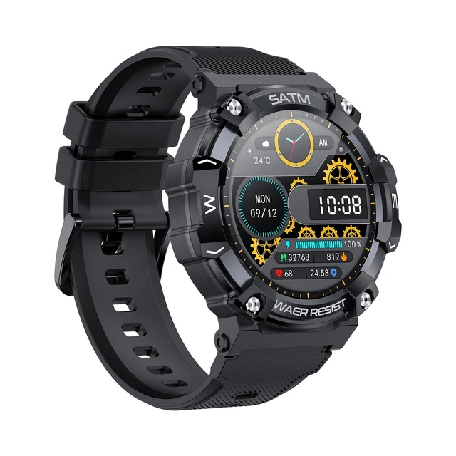 PG666 Outdoor Rugged Smart Watch Men IP68 Waterproof BT Call Multiple Sports Modes Blood Pressure Oxygen Smartwatch