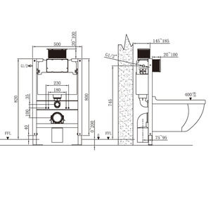 NUCA Réservoir dissimulé de haute qualité Durable Salle de bain Système de chasse mécanique Tenture murale <span class=keywords><strong>Toilette</strong></span> Accessoire à <span class=keywords><strong>bouton</strong></span>-<span class=keywords><strong>poussoir</strong></span> caché - Product Image 6