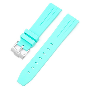 ONTHELEVEL Bracelet en caoutchouc silicone bleu marine pour montres Bracelet en caoutchouc incurvé de qualité supérieure à déploiement secondaire - Product Image 4
