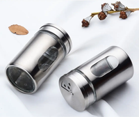 Assaisonnement en acier rustique bouteille en verre Barbecue épandeur pot de sel et pot de poivre ensemble d'outils de cuisson