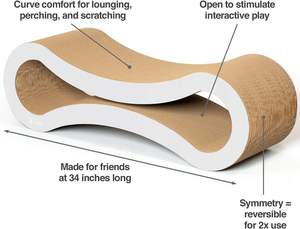 Produsen Ultimate <span class=keywords><strong>Cat</strong></span> Scratch <span class=keywords><strong>Lounge</strong></span> Modern dalam ruangan kucing Scratchers reversibel tahan lama kardus bergelombang - Product Image 4