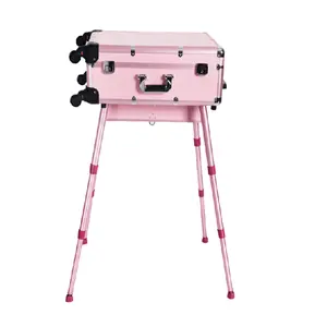 Professional Trolley Suitcase Women Cosmetic Case For Make Up and outdoor travel makeup service