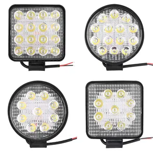 Baobao Chiếu Sáng BB048 27W 48W Spotlight Vuông Vòng Xe Tải Offroad LED Làm Việc Ánh Sáng Đèn Đèn Pha Cho Xe Xe Máy