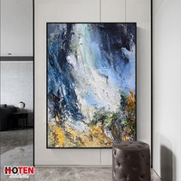 Grands tableaux abstraits originaux faits à la main sur toile, œuvres d'art de paysage marin uniques peintes à la main, décorations murales imprimées