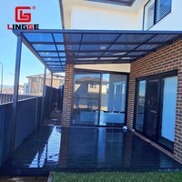 Auvent de porte de maison en polycarbonate robuste, imperméable, résistant aux UV, avec jointure d'angle personnalisée, pour couloir et jardin