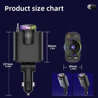 Chargeur de voiture 4-en-1 45W PD en alliage avec diffuseur de parfum, charge rapide, adaptateur de chargeur de téléphone rétractable 5V/2.4A et pulvérisateur d'aromathérapie