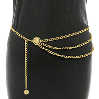 Longue ceinture ajustable pour femme, bijoux pour robes, jeans et pantalons, chaîne de taille en métal multicouche, bijoux pour femmes