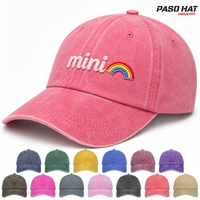 Casquette de baseball vintage en coton délavé pour enfants, personnalisable avec broderie, 6 panneaux, boucle métallique, Gorras