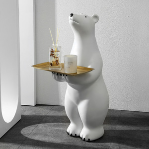Creative Resin Floor Decoration <strong>Large</strong> Dog <strong>Doberman</strong> Ornaments Tray Key Candy Storage Life Size Bulldog Bear Art Home Decoration - Product Image 4