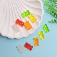 100 Pièces d'Ours Mignons en Résine à Dos Plat, Colorés, pour Artisanat DIY, Décorations de Coques de Téléphone, Matériel Artistique, Jouets pour Enfants et Accessoires pour Cheveux