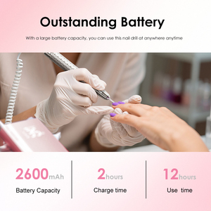 Support Logo 60w Brushless Nail Drill Machine Rechargeable Electric <strong>Nailfile</strong> Professional 35000rpm Electric Nail Drill for Salon - Product Image 3