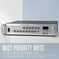 Amplificateur de sonorisation 70V 110V 360W avec contrôle six zones, réponse 50Hz-16kHz, surveillance LED et protection contre les surcharges