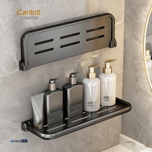 Không có khoan có thể gập lại hợp kim nhôm nổi hình chữ nhật Kệ phòng tắm vòi hoa sen chủ phụ kiện phòng tắm - Product Image 1