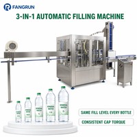 Machine automatique de rinçage, remplissage et bouchage de bouteilles en verre PET pour eau potable pure et minérale en acier 304