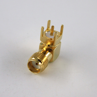 Connecteur coaxial RF SMA femelle à angle droit pour montage sur circuit imprimé