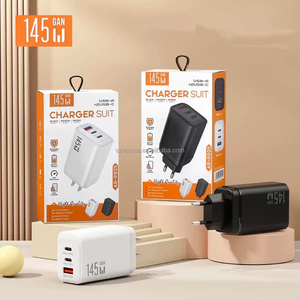 Bộ sạc nhanh USB-C 3 cổng 145W chuẩn EU/US, bộ sạc nhanh điện thoại di động USB Type-C, bộ sạc tường Type-C PD 145W - Product Image 1