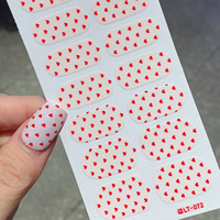 Autocollants pour ongles en gel UV, design cœur de la Saint-Valentin, 16 pièces, autocollants pour ongles à presser, emballage personnalisé, vente en gros OEM