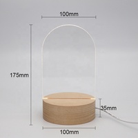 Lampe de nuit acrylique à chargement USB Base en bois avec acrylique vierge pour décoration Veilleuse bricolage en gros