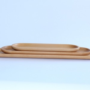 Beechwood Serving <b>Tray</b> Set Rectangular Eco Friendly For Hotel Coffee Tea Use <b>Large</b> Medium Small Size Solid Color - Product Image 1