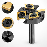Fresa de panel indexable de 4 filos con vástago redondo de 1/4 de pulgada para ranurado, limpieza de base, fresado y corte de paneles planos
