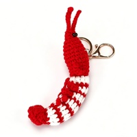 Porte-clés en crochet animaux marins faits main, peluches tricotées étoile de mer, requin, homard, crabe, breloque de sac, pendentif, cadeau