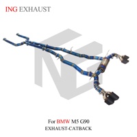 ING Full Titanium Catback pour BMW M5 G90 S68 4.4T 2024+ |   Échappement à quatre sorties en fibre de carbone en gros