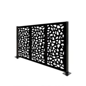 Clôture en panneaux composites pour jardin privé, revêtement poudré noir, grillage métallique, clôture en aluminium découpée au laser - Product Image 5