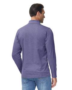 <b>Men's</b> Casual 1/4 Zip Sportswear Heather Printed Logo Golf <b>Shirts</b> with <b>Fleece</b> Lining Summer Active Tops - Product Image 3