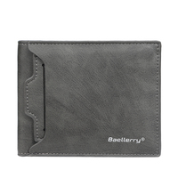 Baellerry Dompet Pendek Kulit Pu Pria, Dompet Pendek Kulit Multi Kartu Terbuka Horisontal