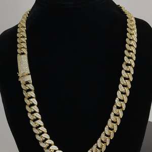 สร้อยคอทองคำแท้ 9K ไม่มีส่วนผสมของเงิน แบบ Cuban Link ประดับเพชร VVS สีใส ผลิตในห้องปฏิบัติการ ดีไซน์แบบฮิปฮอปสั่งทำพิเศษ - Product Image 3