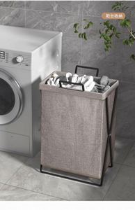 White Large Panda Design Laundry Basket with Metal Handle Storage Bin for Modern Bathroom - Product Image 6