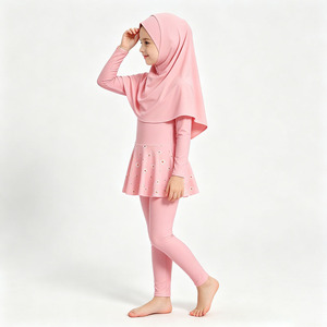 Kids Muslim Burkini Swimsuit 3PCS Full Coverage <b>Modest</b> Swimwear <b>Set</b> With Hijab Quick Dry Girls Beachwear - Product Image 6