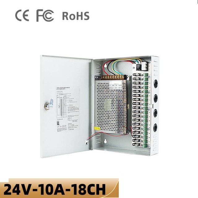 24V DC 10A 18-Channel Electric Power Supply Distribution Box for CCTV