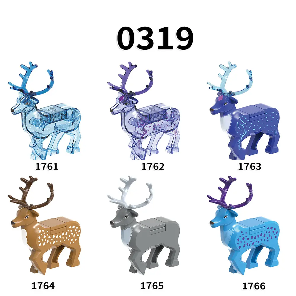 X0319 Douro continental Deer Milu Sika abito colorato Sky Deer Christmas renna Anime Action bricks Building Blocks giocattoli per bambini