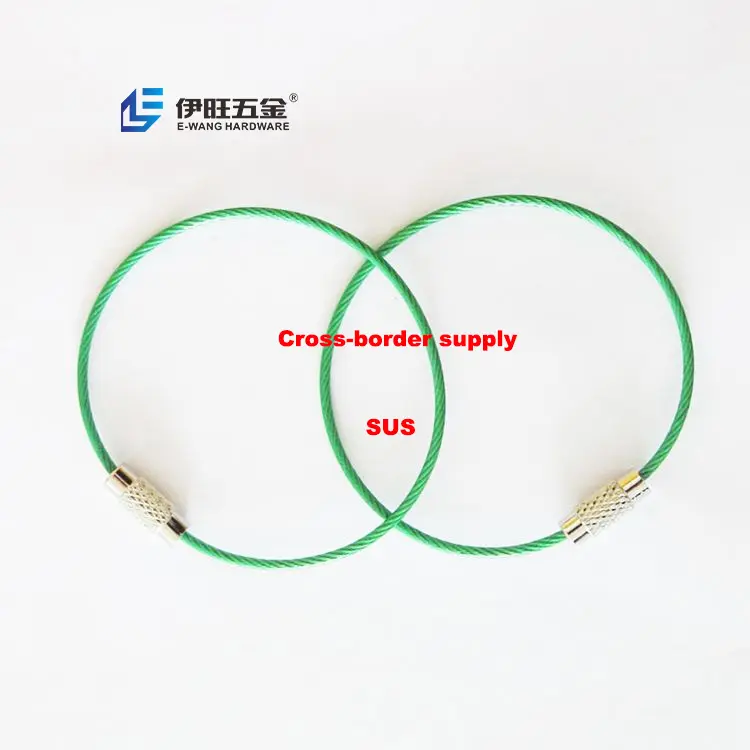 Yiwang Màu Xanh Lá Cây 150Mm Cáp Vòng Chìa Khóa Dây Rope Keychain Cho Treo Phím Hành Lý Tag Lưu Niệm