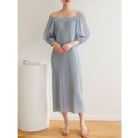 Robe plissée haut de gamme en polyester, mi-longue, à manches princesse, style pastoral, ample et décontractée, nouvelle collection été 2026, qualité supérieure