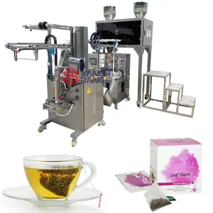 1-7gr Máquina automática de embalaje de bolsas de té de pirámide de nailon Máquina de embalaje de té de bolsas internas y externas
