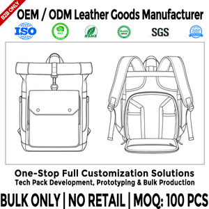 Mochila para Cámara de Cuero Vegano, Marca Privada, OEM, ODM, Multifuncional, con Cierre Enrollable, Fabricante al por Mayor - Product Image 1
