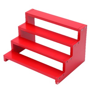 Red 4 Tier Wooden Cosmetic Storage Rack <b>Desktop</b> Makeup Organizer <b>Shelf</b> - Product Image 1