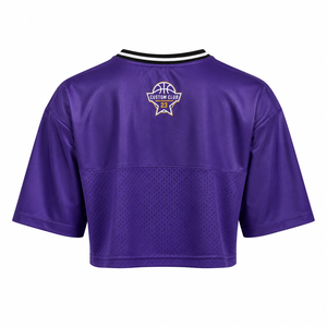 Haut court personnalisé à sequins sans manches et sans col pour femme, style maillot de basket, tenue de supporter pour le jour du match, respirant et confortable, 100% - Product Image 5