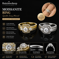 Bague de luxe en argent sterling 925 avec moissanite unique 0,5 ct taille brillant rond plaqué rhodium certifiée GRA, cadeau de mariage pour femme