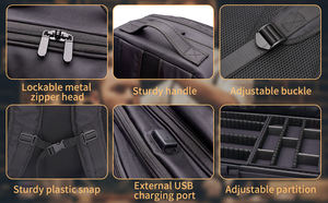 Mochila Multifuncional para Peluquería, Bolsa de Transporte con Múltiples Bolsillos para Herramientas de Peluquería, Mochila de Viaje para Barberos - Product Image 5