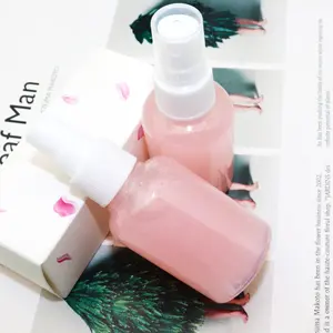 Label pribadi semprotan bahan Mineral Vegan Organik Rose Water Toner Wajah Toner Kulit pencerah hidrasi massal bahan kabut semprot