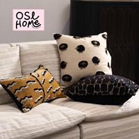 Housse de coussin de luxe noire haut de gamme pour canapé, salon et lit.